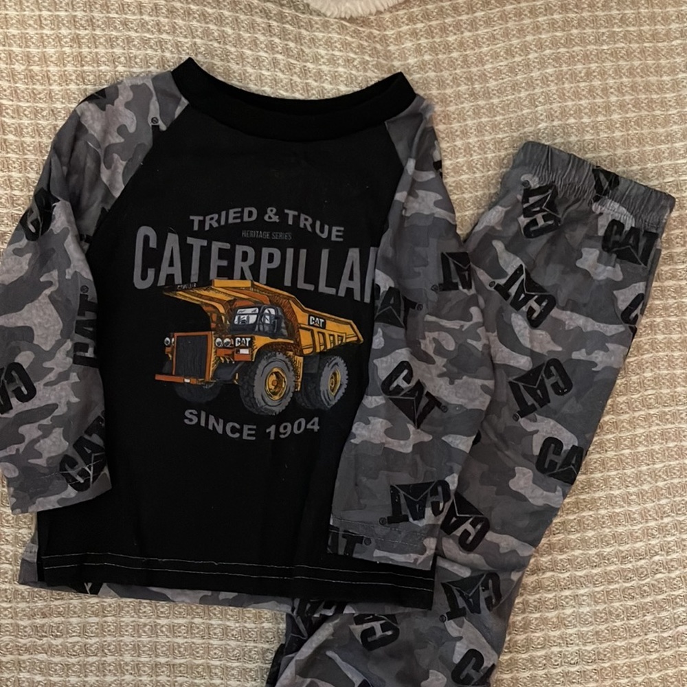 Boy’s 2T Caterpillar Black and Gray Long-Sleeve Pajama Set